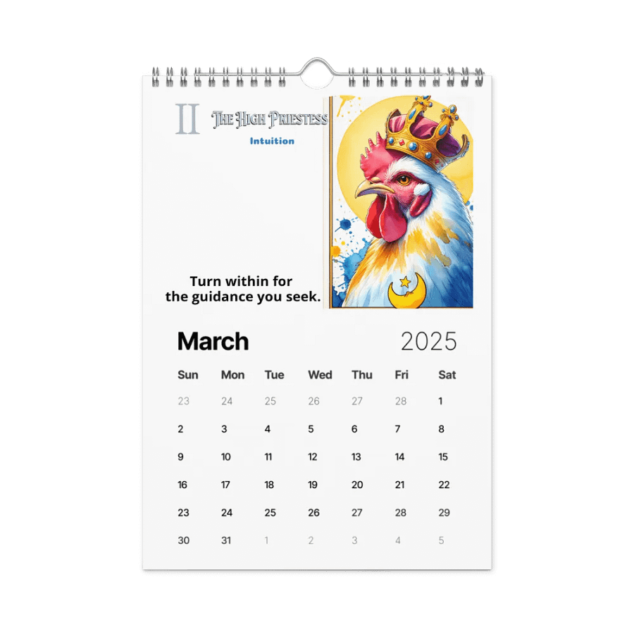 Chicken Tarot Inspiration 12 Month Wall Calendar product image (8)