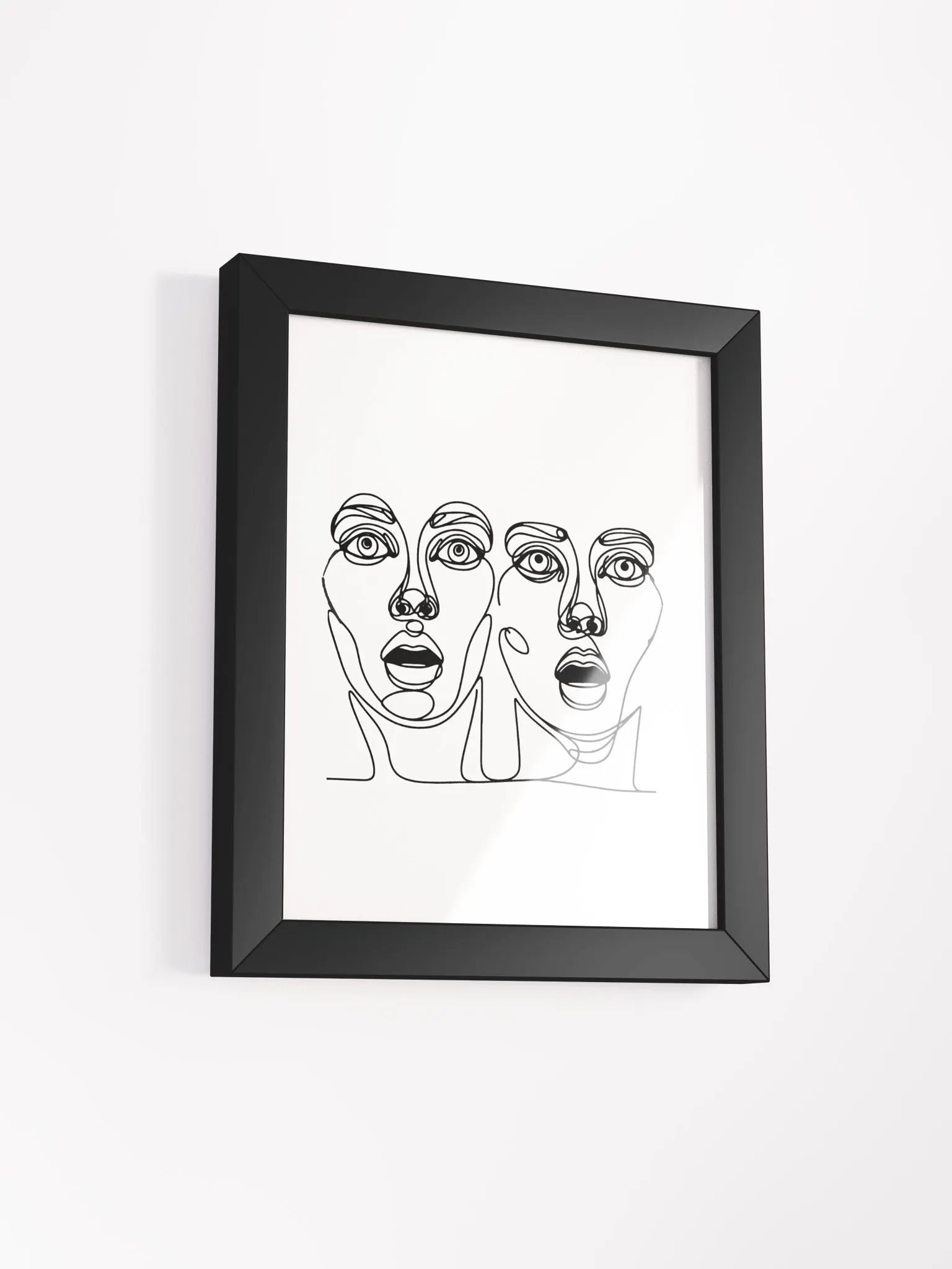 Shocked Women Faces LIne Art Matte Poster product image (2)