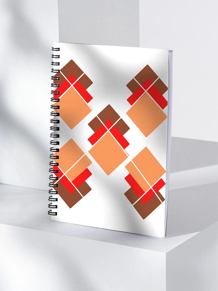 Brown, Red And Orange Overlapping Diamonds Spiral Notebook product image (1)