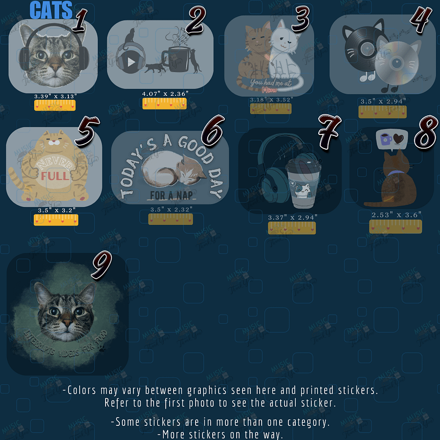 Music, Cats, and Coffee Stickers product image (9)