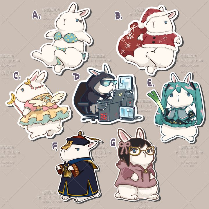 Bunny Boss Maru Cosplay Die-Cut Stickers product image (1)