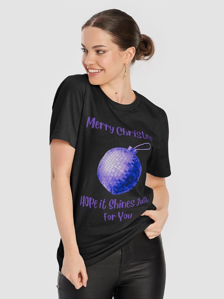 Dazzling Christmas Mirrorball Bauble with I Hope it Shines just for You T-Shirt - Purple product image (1)