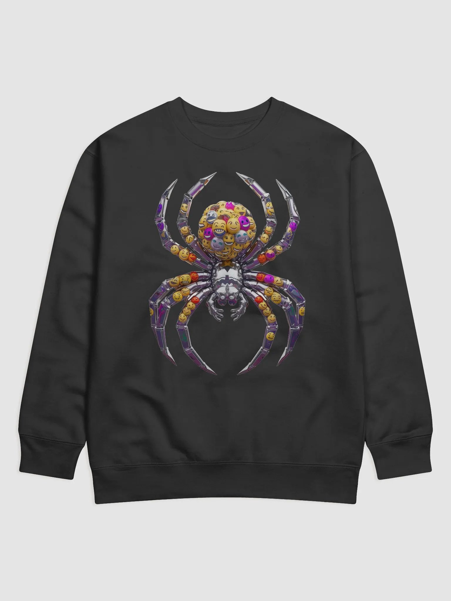 Surreal Emoji Metallic Spider Y2K Art Sweater product image (1)