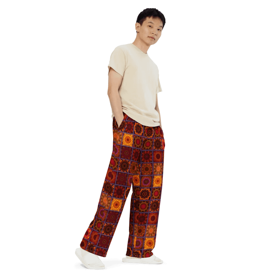 Orange Crazy Quilt Wideleg Pants product image (7)