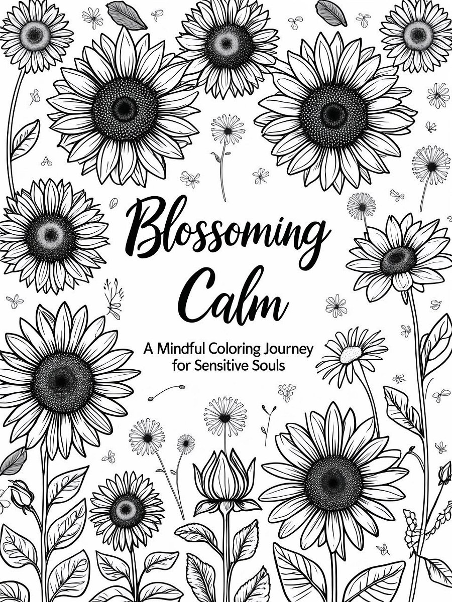 Blossoming Calm: A Mindful Coloring Journey for Sensitive Souls product image (1)