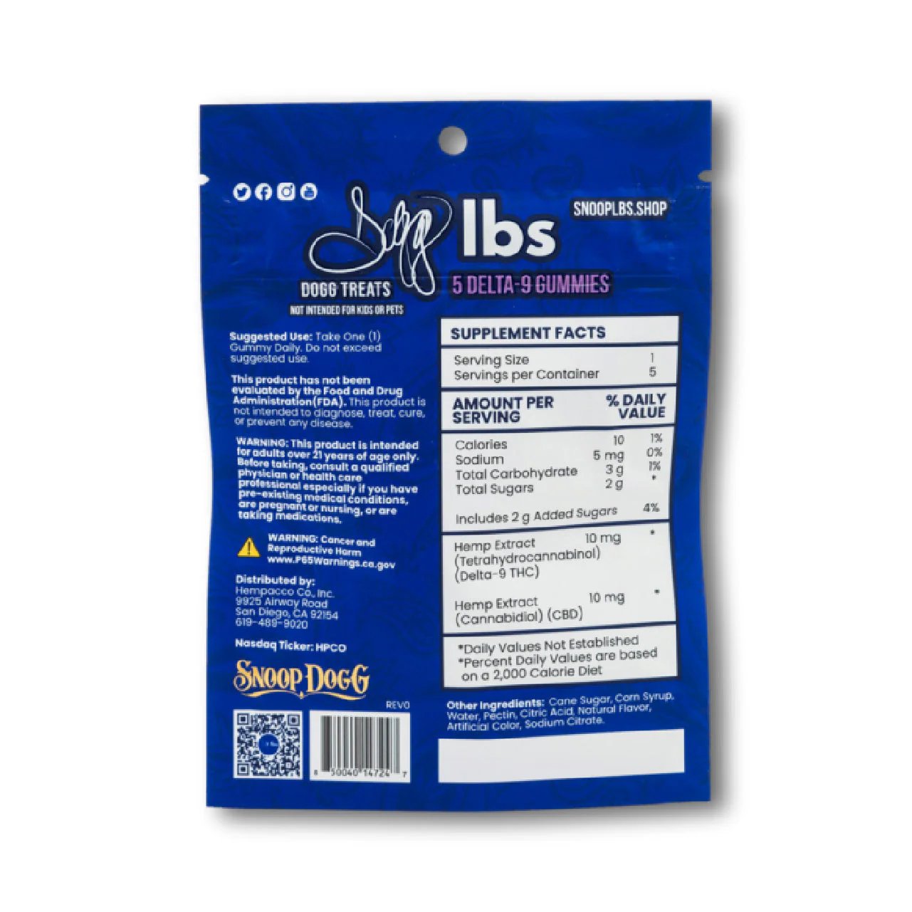 Dogg lbs Delta 9 Gummies - 5ct Pouch - Wholesale Display of 10 product image (4)