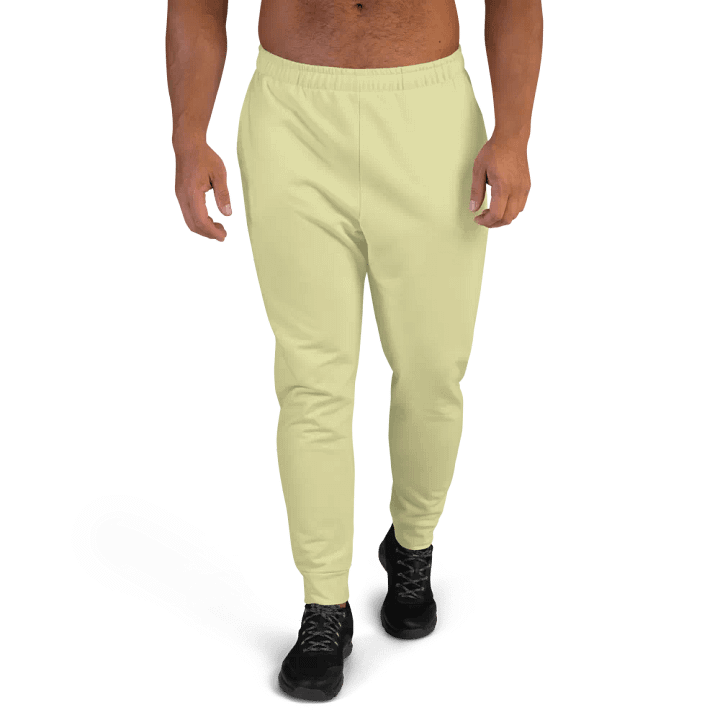 Plain Light Yellow True Summer Recycled Polyester Premium Men's Joggers by Treasure Pie product image (1)
