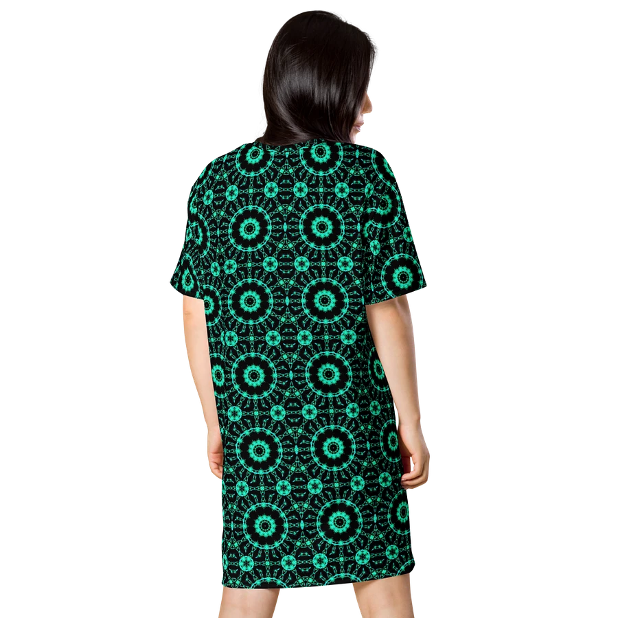 Abstract Repeating Neon Green Shapes T Shirt Dress product image (4)