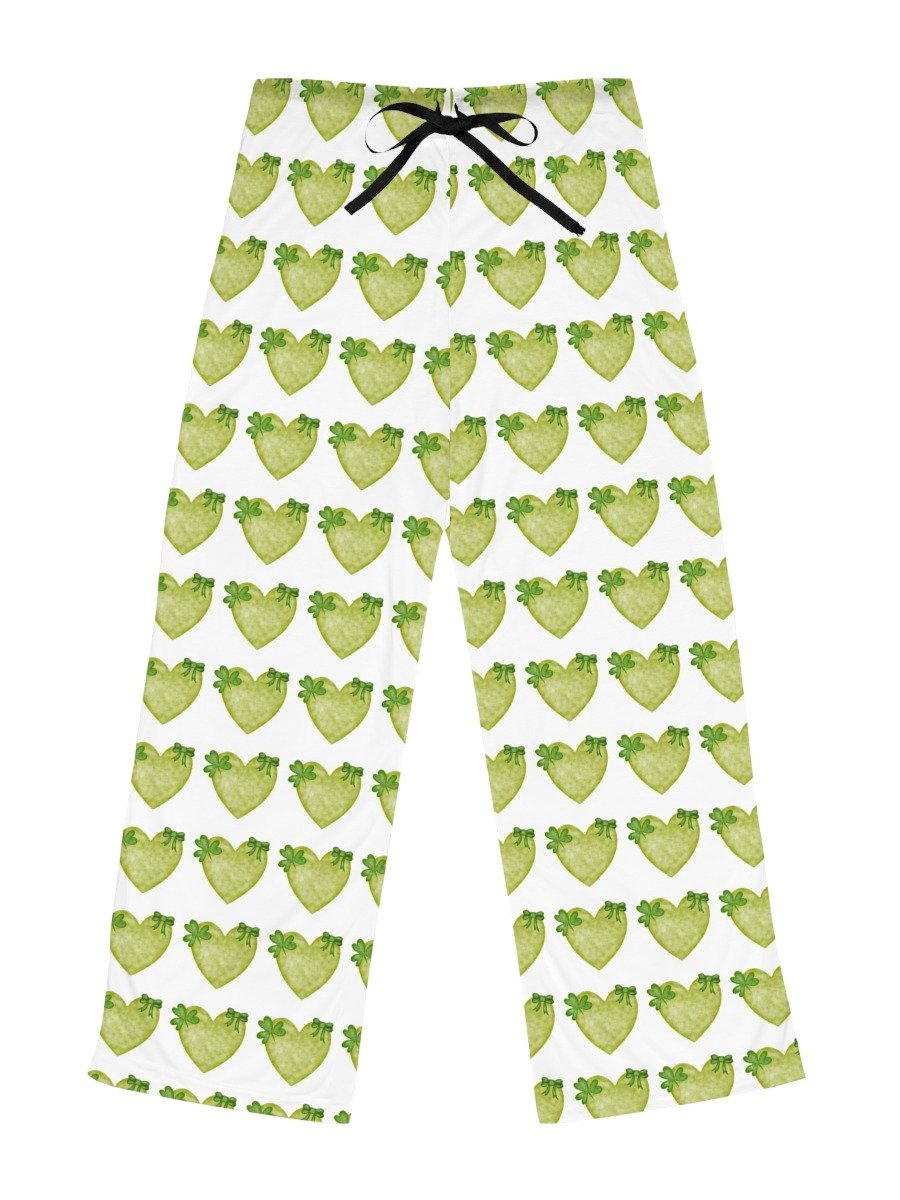 Pajama Pants -Green Heart design patteren product image (3)