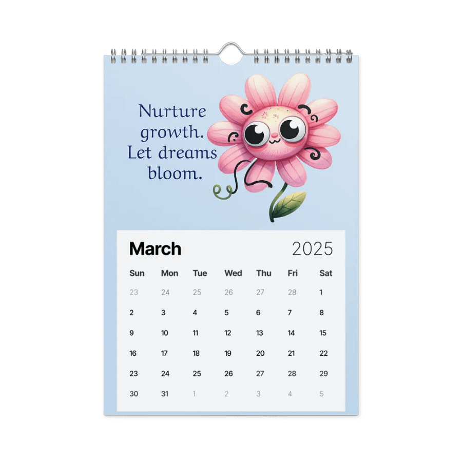 2025 Wall Calendar With Kawaii Style Flowers and Inspirations product image (8)