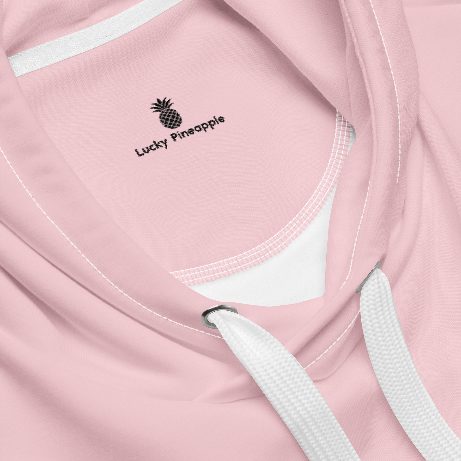 Rosa Pale Pink Solid Color Eco Friendly Pullover Unisex Hoodie product image (4)