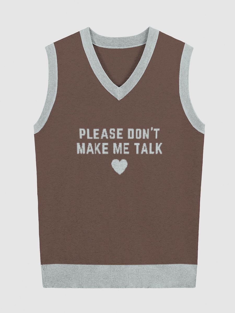 PLEASE DON'T MAKE ME TALK (light blue and brown) knitwear vest product image (3)