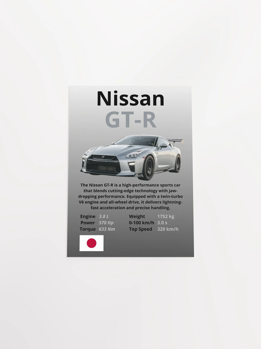 Nissan GT-R Wall Poster Without A Frame product image (4)