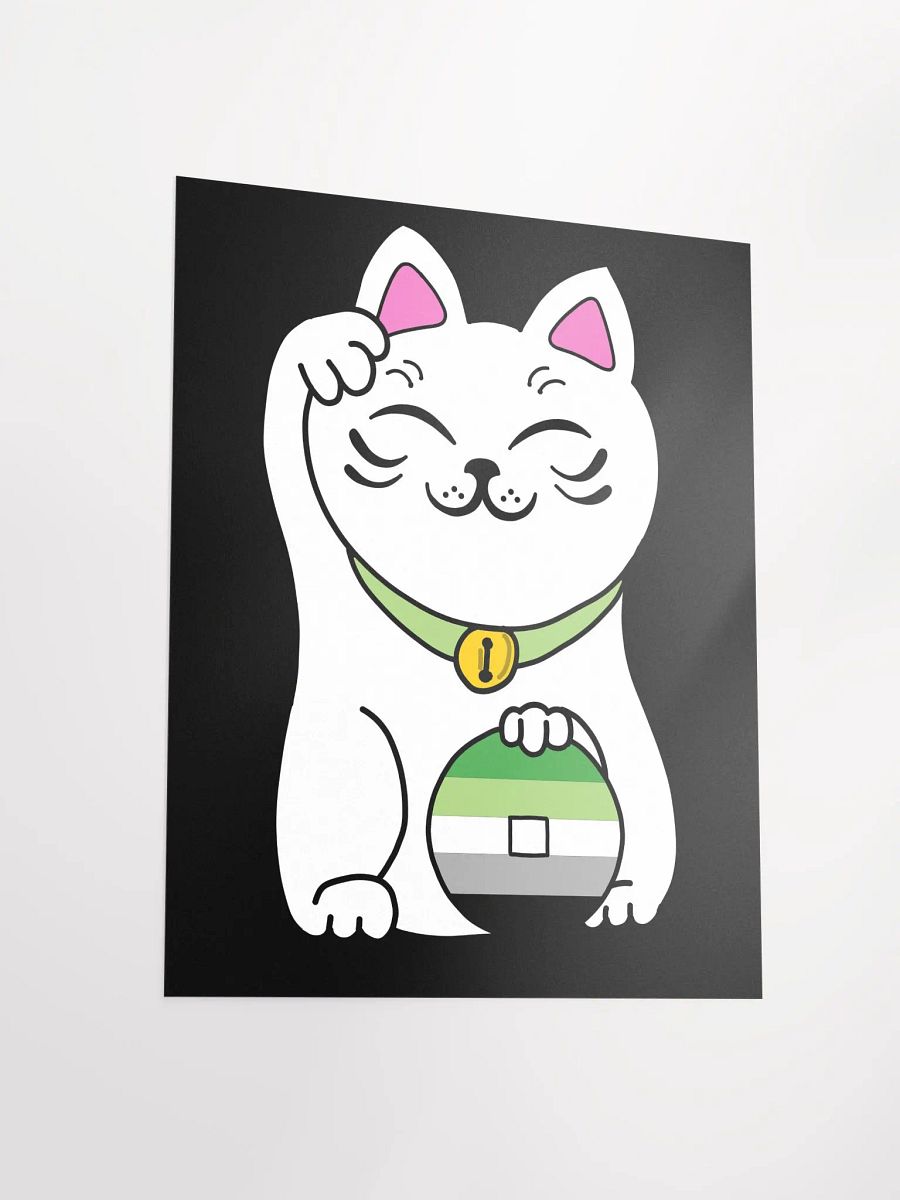 Maneki neko aromantic pride poster product image (3)