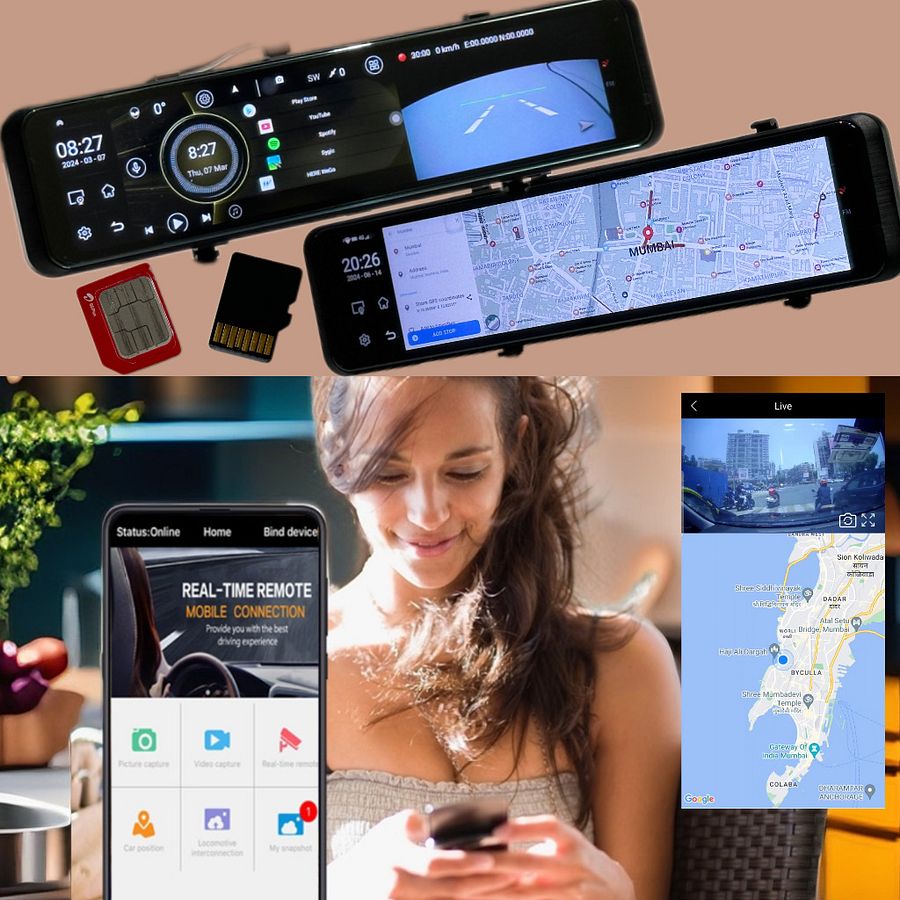 SRS ABSOLUTE 2K 4G Smart DashCam |Android| ADAS | Wireless CarPlay | 24x7 Remote Audio-Video Monitor | GPS Track |Multi-Task | 1TB MicroSD Support | Maps-Apps Support | Steering Control |Split Screen product image (5)