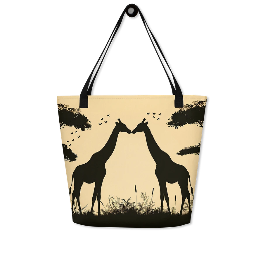 Tote Bag: Giraffe Couple in Savanna Sunset Elegant Wildlife Theme Design product image (7)