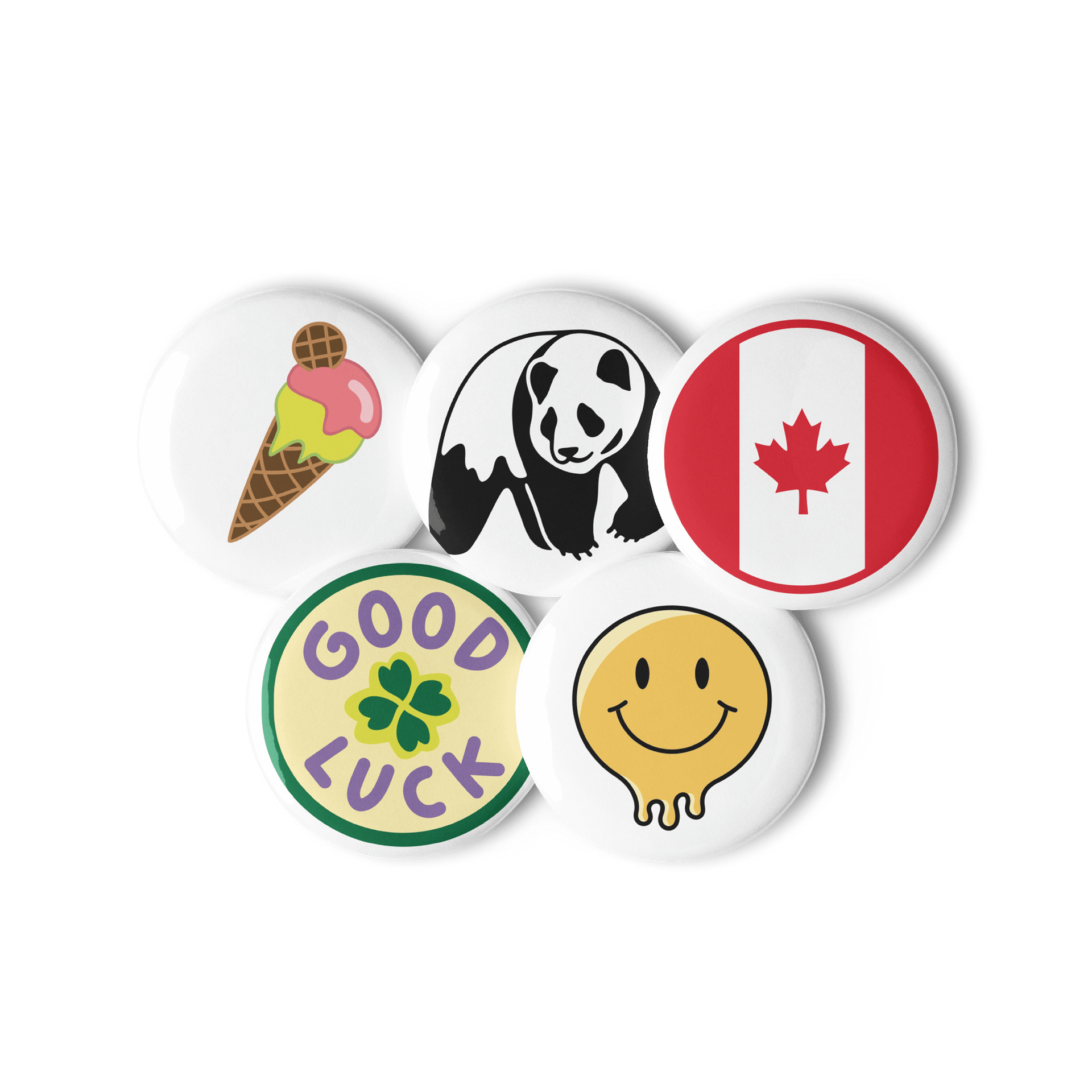 Melted Smiley Pin Buttons Set product image (3)