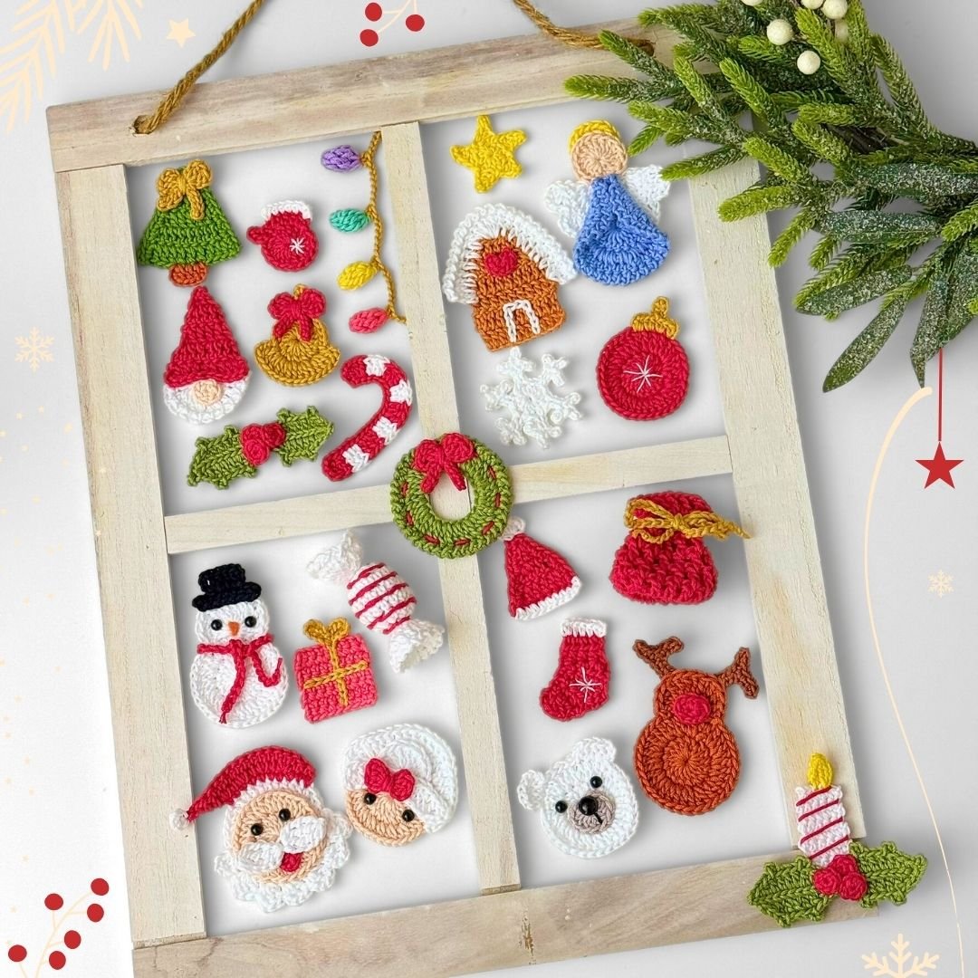 Mega Pack Crochet Pattern Advent Calendar | 24 Easy Mini Amigurumi Christmas Ornaments (Instant Download) product image (3)