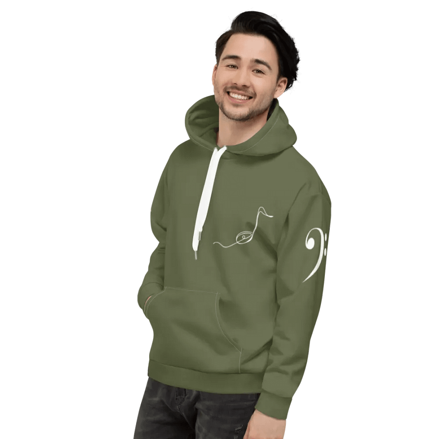 Band Geeks Rule Bass Clef Hoodie | Military Green product image (7)