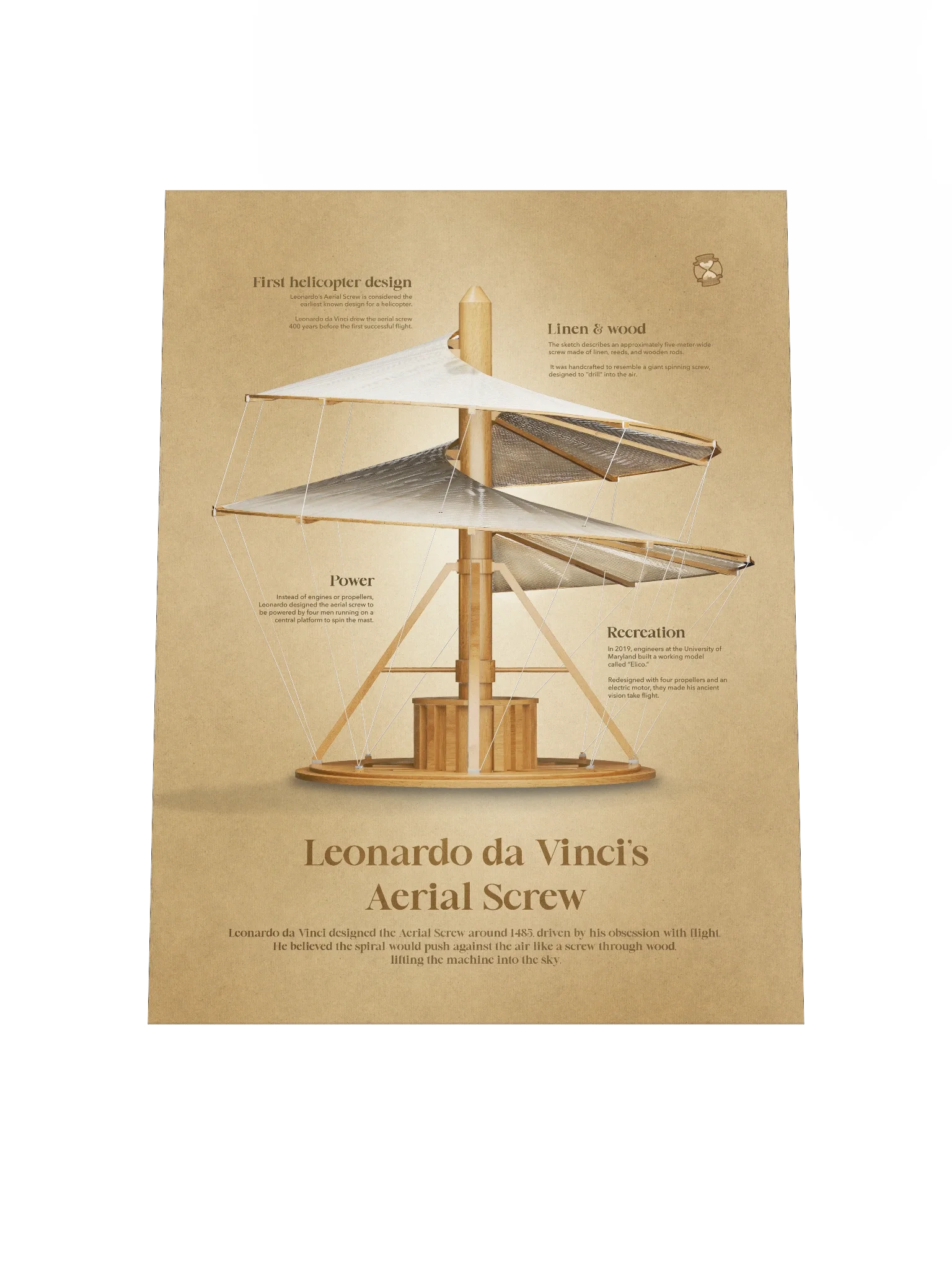 Leonardo da Vinci's Helicopter (Unframed poster) product image (6)