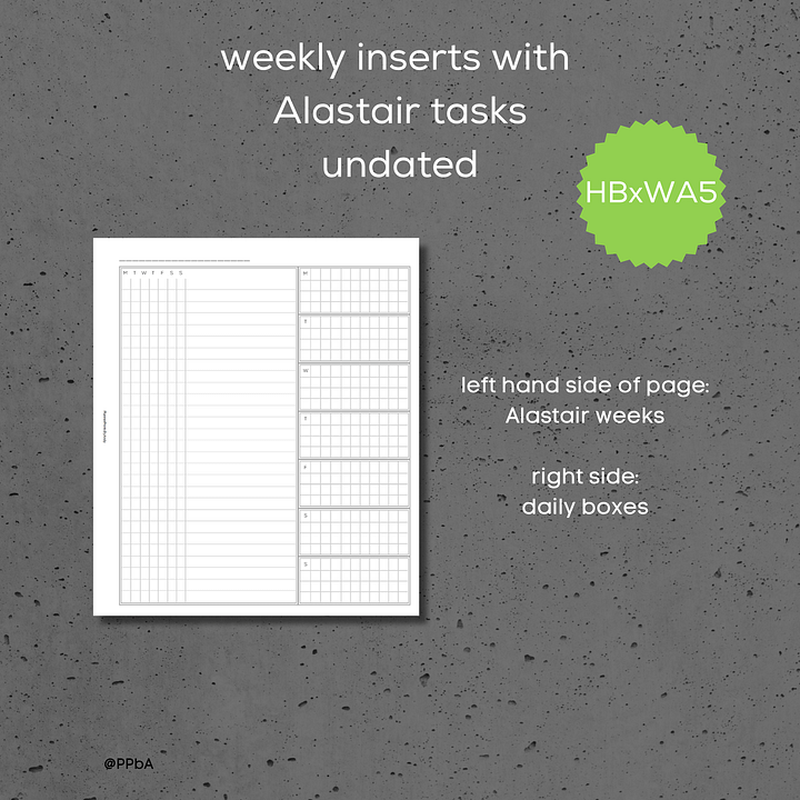 weekly - with Alastair tasks - undated - HBxWA5 product image (2)