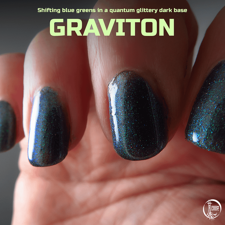 GRAVITON - Black and Green Shifty Glitter Nail Polish product image (1)