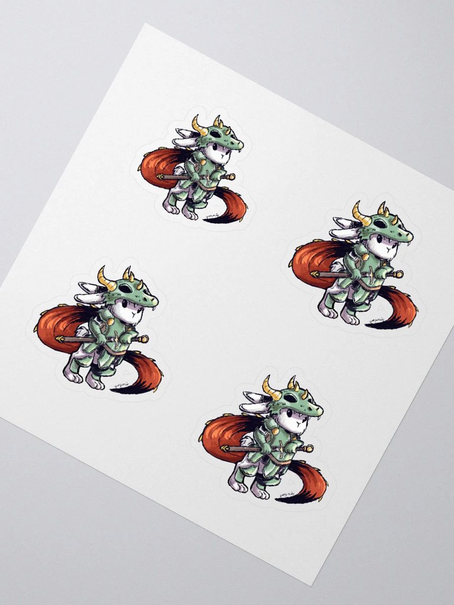 Rabbit Dragon Knight Stickers - Fantasy Animal Art Decals product image (2)