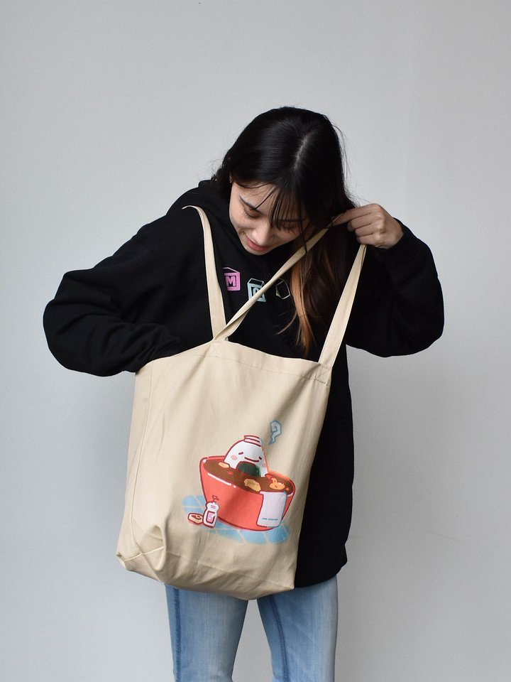 Onigiri Onsen Eco Tote Bag - (Oyster) product image (2)