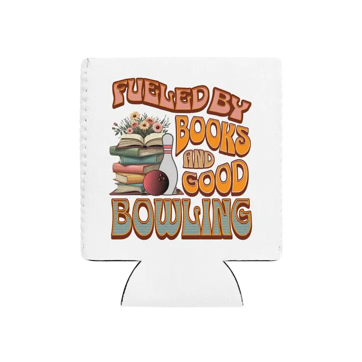 Fueled By Books And Good Bowling Literary Strike Can Cooler product image (1)