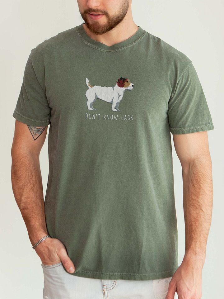 Don't Know Jack T-Shirt(Embroidered) of a Jack Russell Terrier(Sable, Rough Coat) product image (2)