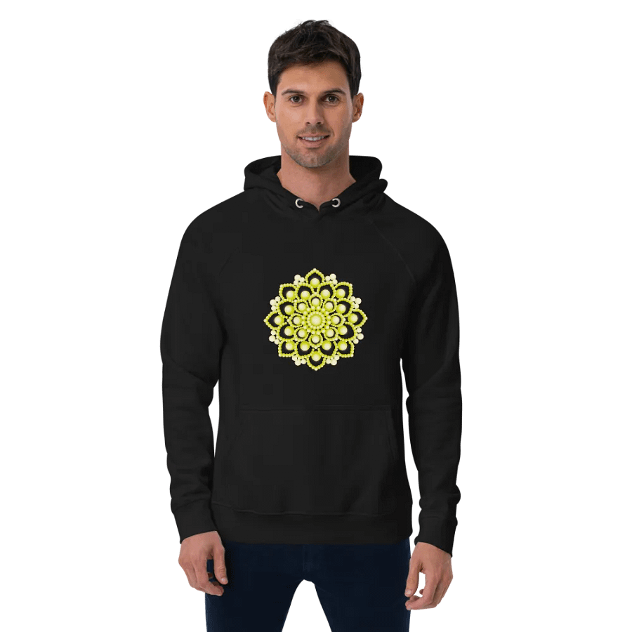 Yellow Flower Mandala Eco Hoodie product image (7)