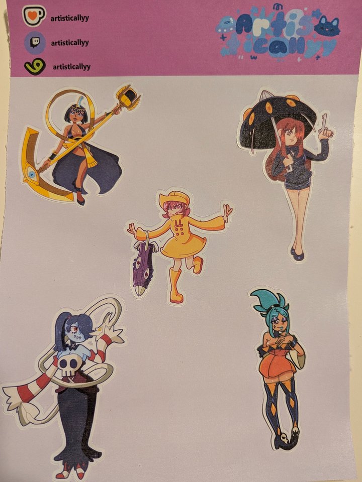 Skullgirls-Inspired Sticker Sheet – 5 PC Set product image (2)