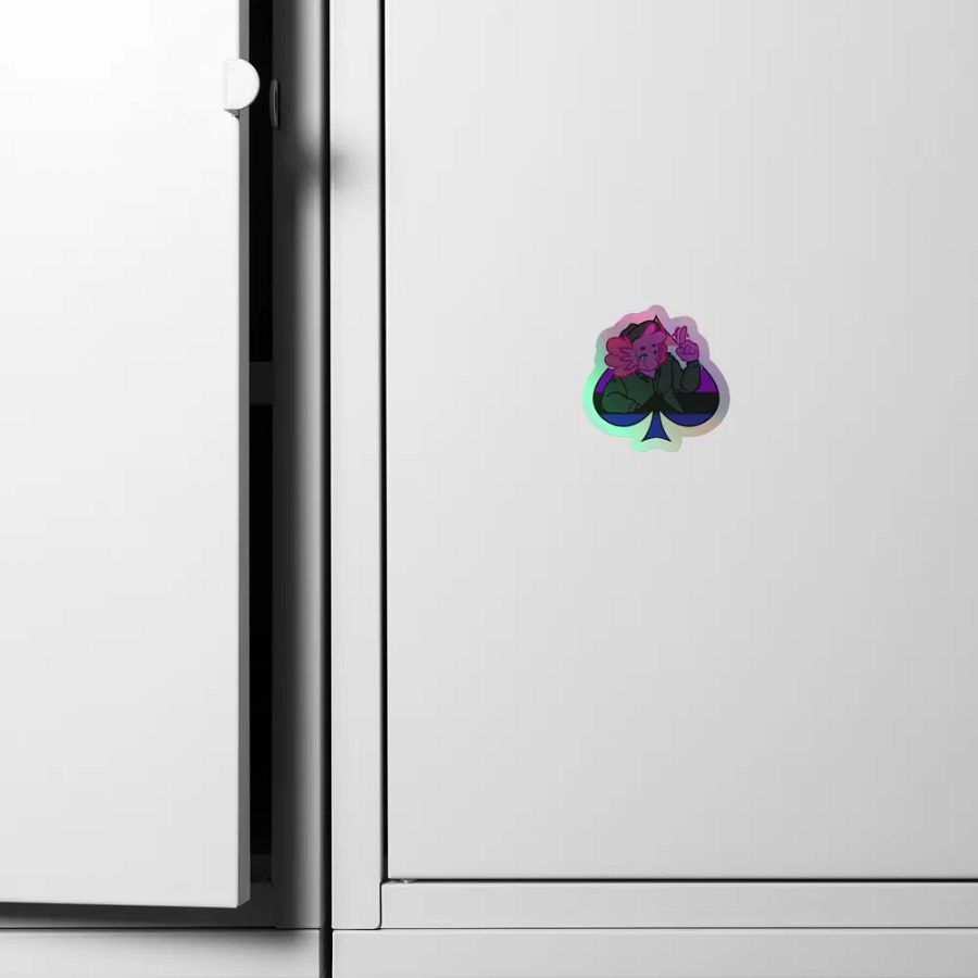 Genderfluid in Spades | Kiss-Cut Holo Sticker product image (4)