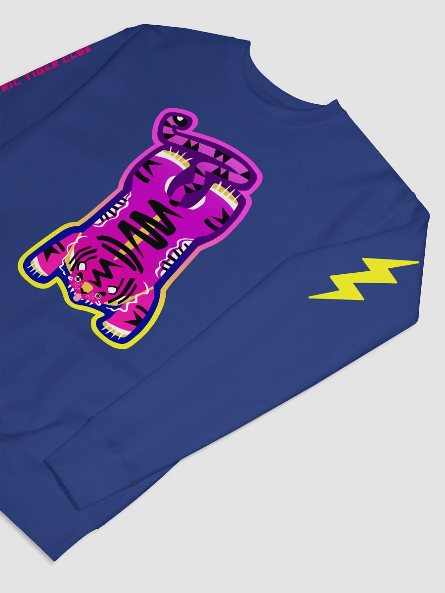 Pink Electric Tiger with Yellow Lightning Bolts - Cotton Sweatshirt product image (3)