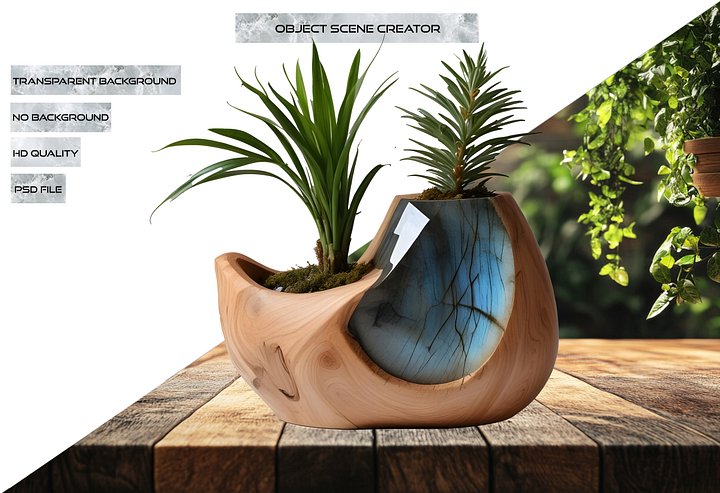 Celestial Grace – Boho Chic Dual Planter PNG product image (2)