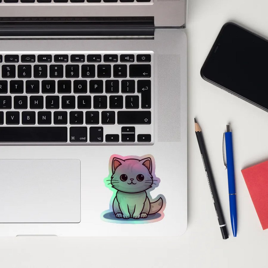 Cute White Cat Sticker product image (12)