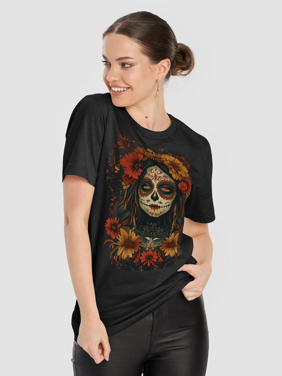 Dia De Los Muertos, Day of the Dead Floral Skull T-Shirt product image (1)