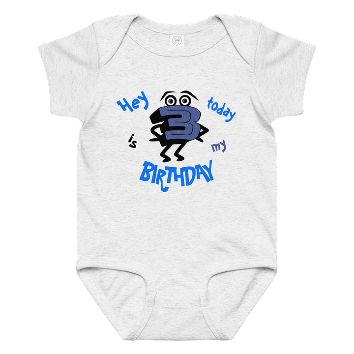 Playful Birthday Number 3 Baby Bodysuit product image (3)