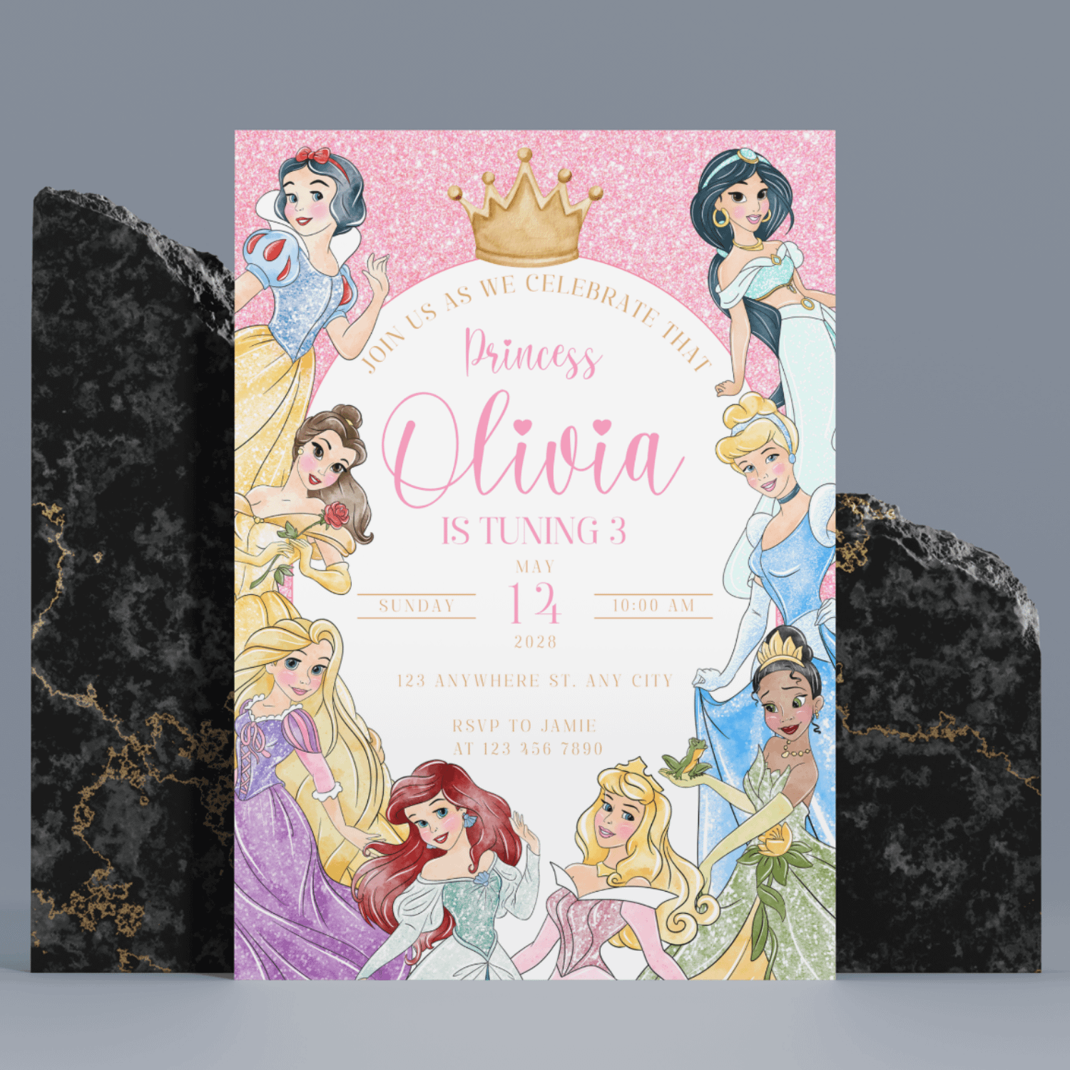 Princess Birthday Invitation – Editable Canva Template product image (9)