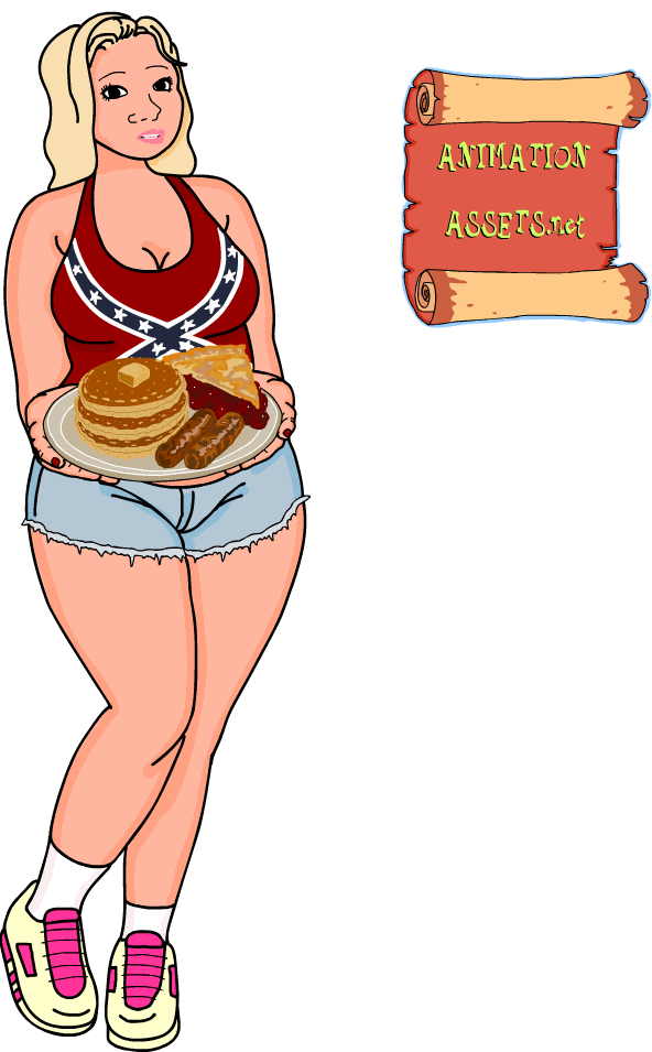 American Beauty Standing Shy Diner Breakfast | .ANA Animate Animation File product image (1)