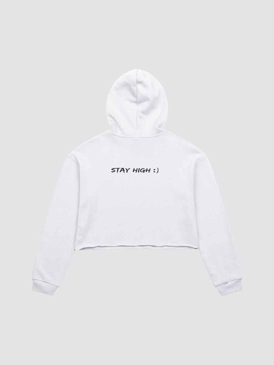 White Stay High Fleece Crop Hoodie product image (2)