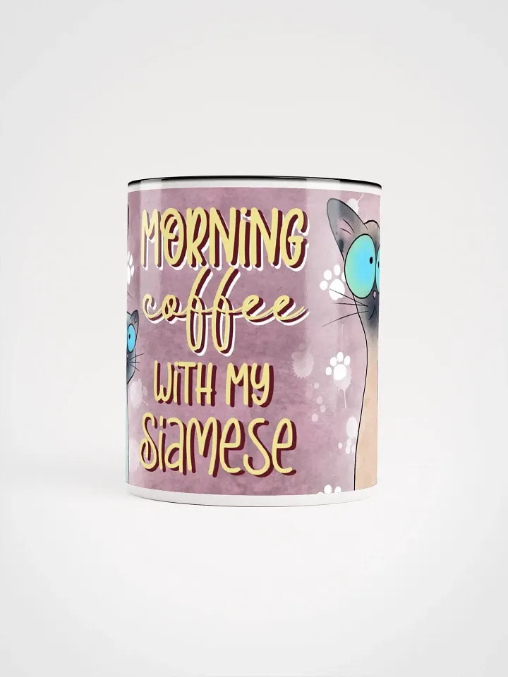 Morning Coffee With My Siamese Cat Accent Mug product image (2)