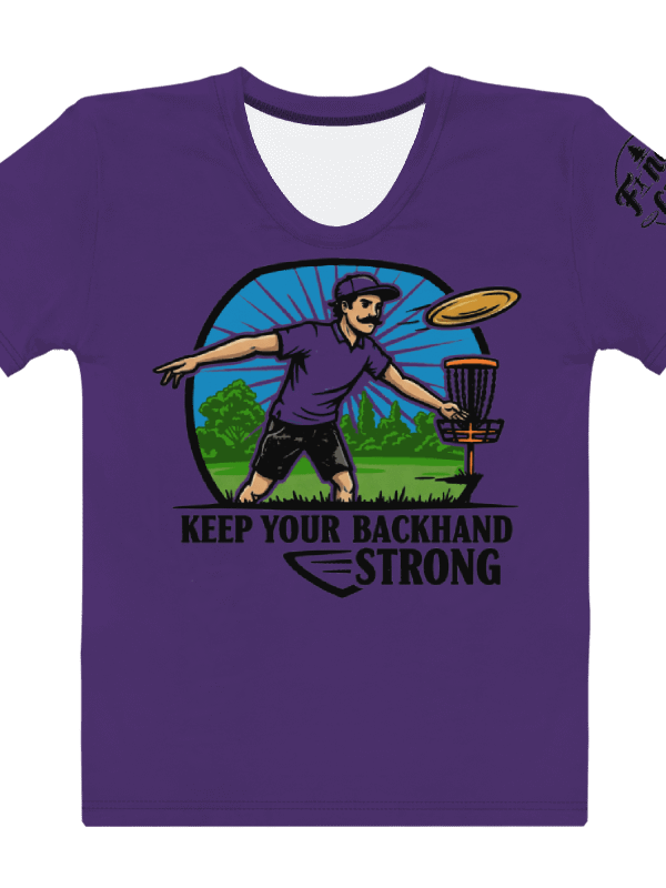 Fancy Lads Women's Purple T-shirt "Keep Your Backhand Strong" product image (1)
