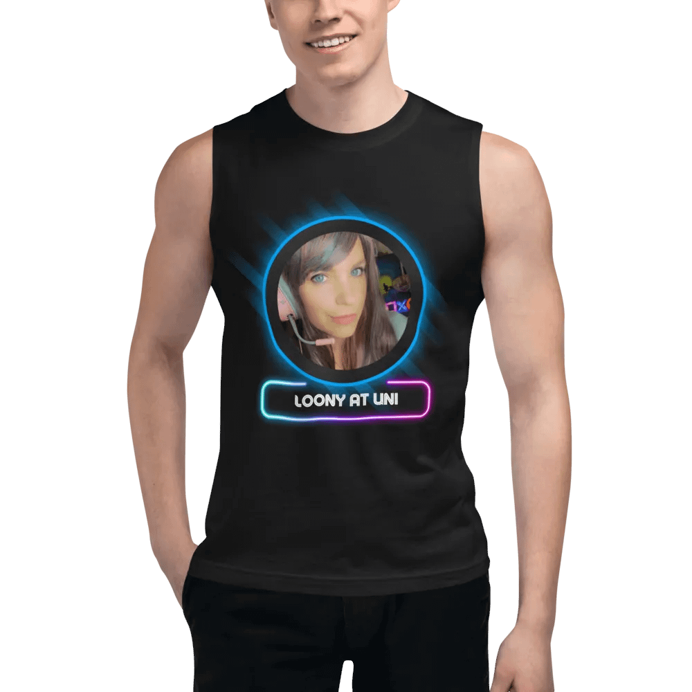 Loony Avatar Muscle Tank (purple wall square background) product image (5)