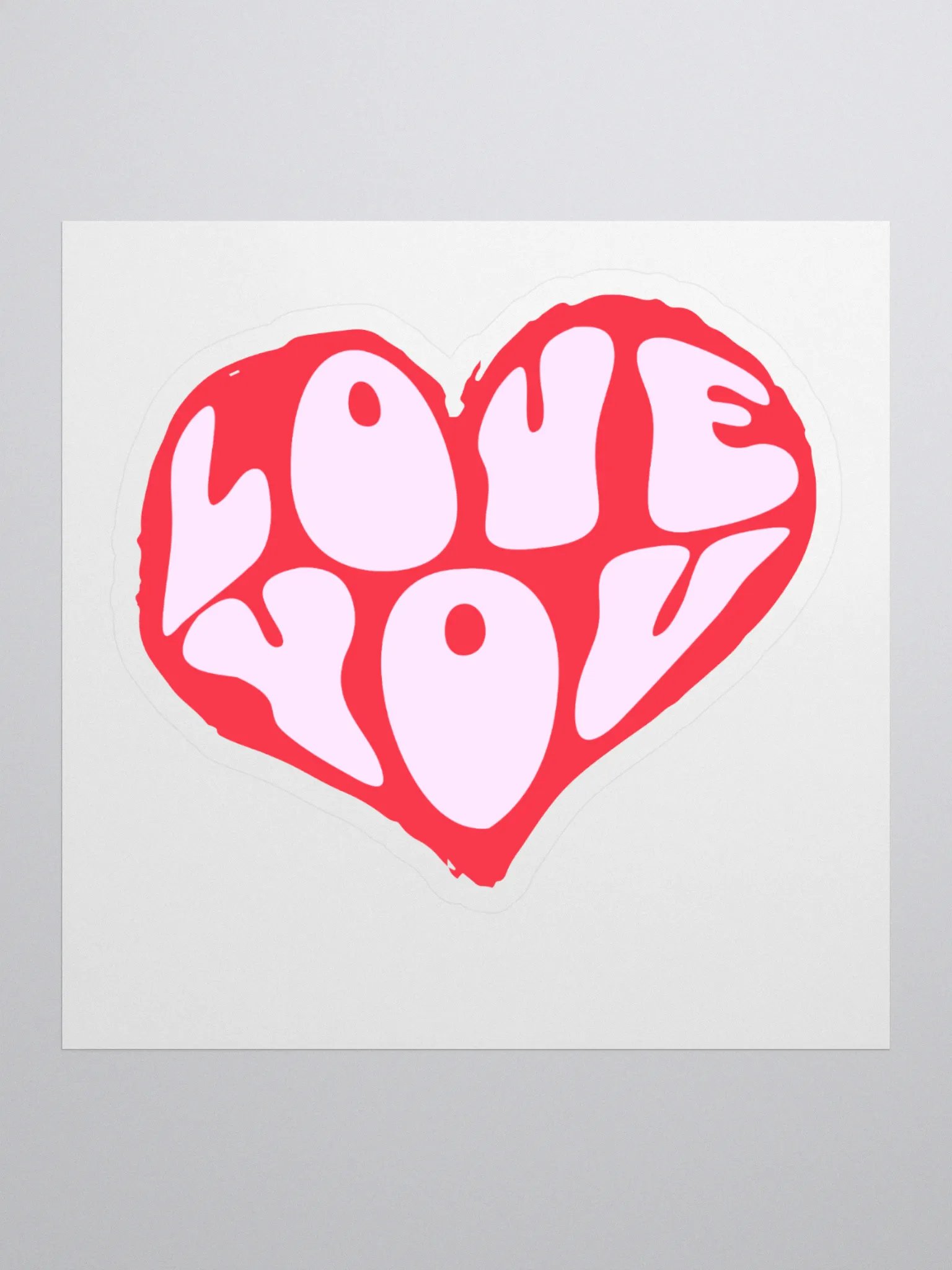 Love You Heart Kiss Cut Stickers product image (2)