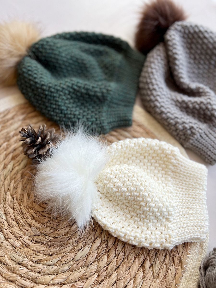 Herringbone Moss Winter Crochet Hat Pattern Baby to Adult Sizes product image (10)