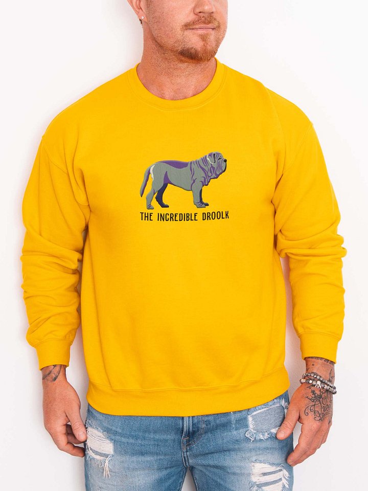 The Incredible Droolk Sweatshirt (Embroidered) of a Neapolitan Mastiff(Blue) product image (2)