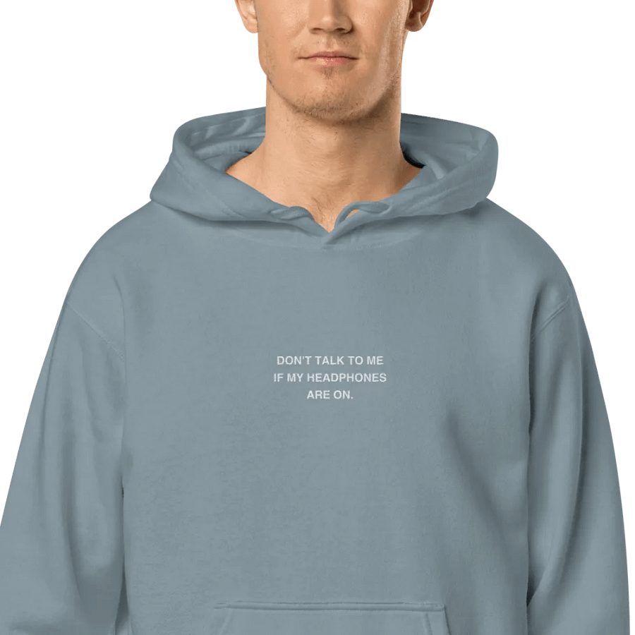 HEADPHONES ON embroidered pigment hoodie product image (2)