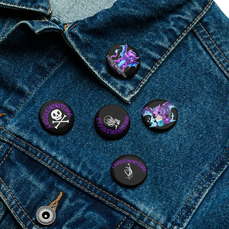 CuddleMonster86 Cute Gothic Pin Button Set product image (16)