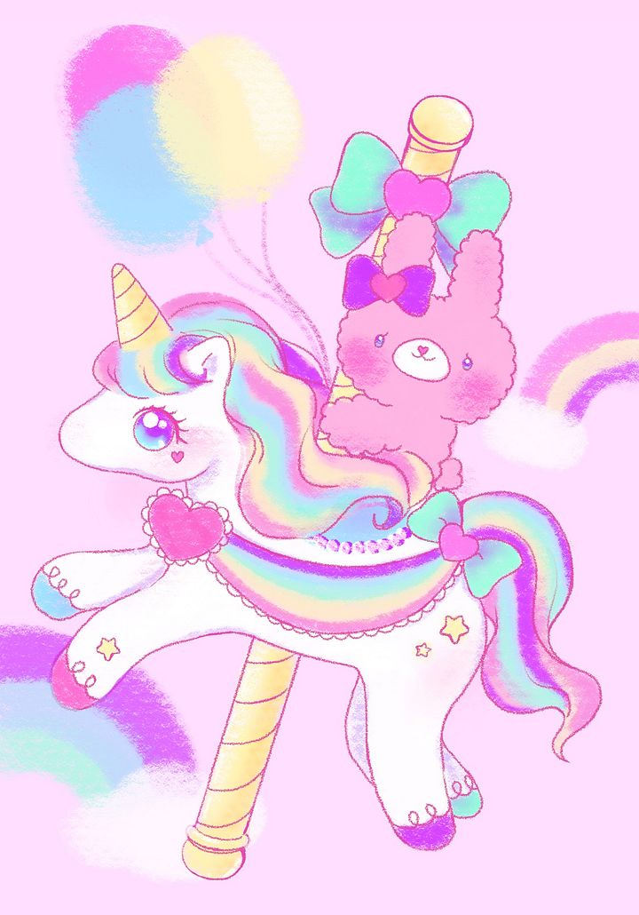 Pastel Bunny Unicorn Small Print product image (1)